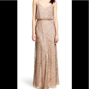 Adrianna Papell Art Deco Blouson Beaded Gown